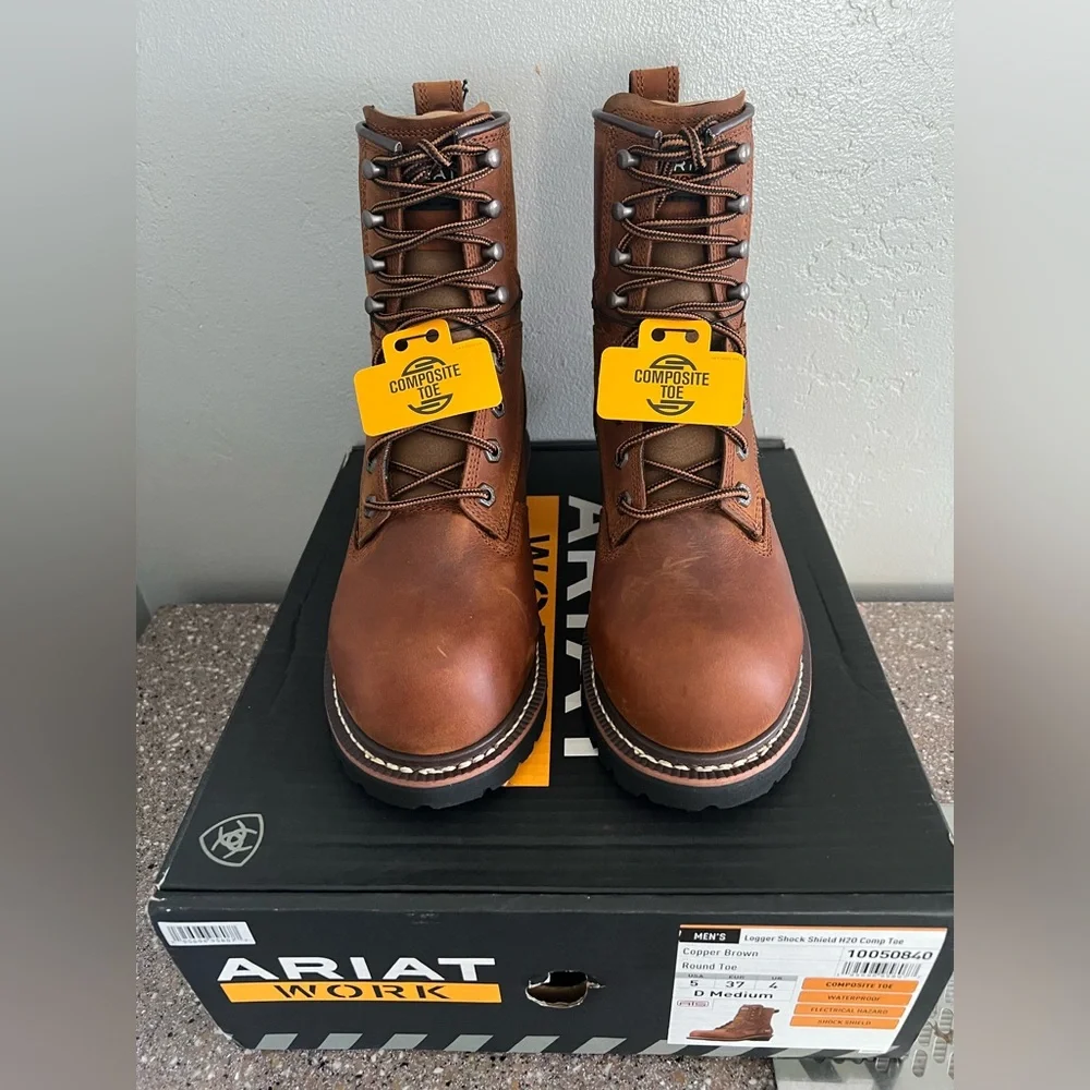 ARIAT mens Logger Shock Shield Waterproof Composite Toe Work Boot